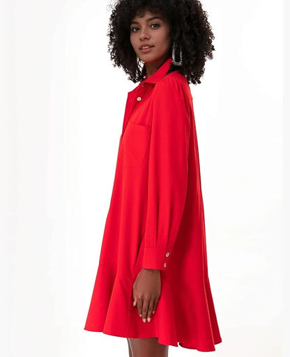 Chambray Callahan Ruffle Flowy Casual Dress (⏰40% OFF TODAY)