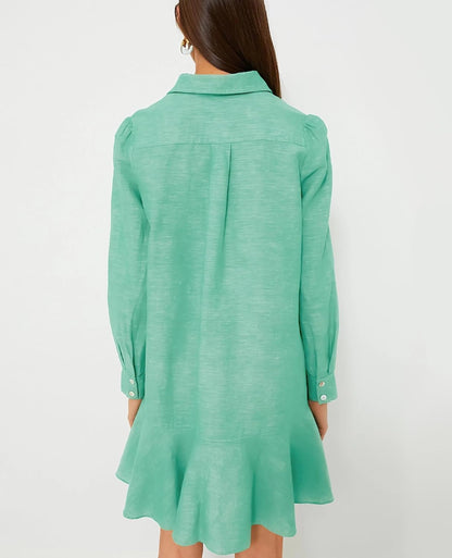 Chambray Callahan Ruffle Flowy Casual Dress (⏰40% OFF TODAY)