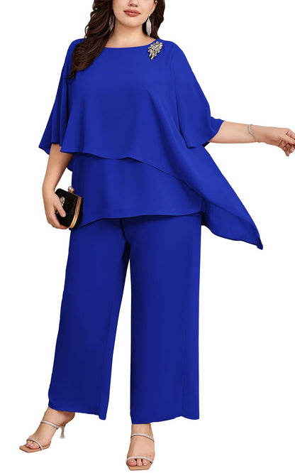 2-Piece Chiffon Pant Suit for Wedding Guests