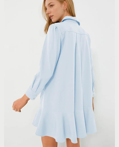 Chambray Callahan Ruffle Flowy Casual Dress (⏰40% OFF TODAY)