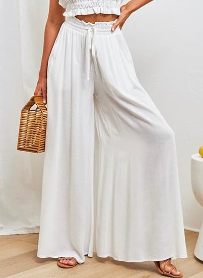 HOT SALE 🔥 Women Casual Elastic Waist Wide Leg Pants (BUY 2 FREE SHIPPING)
