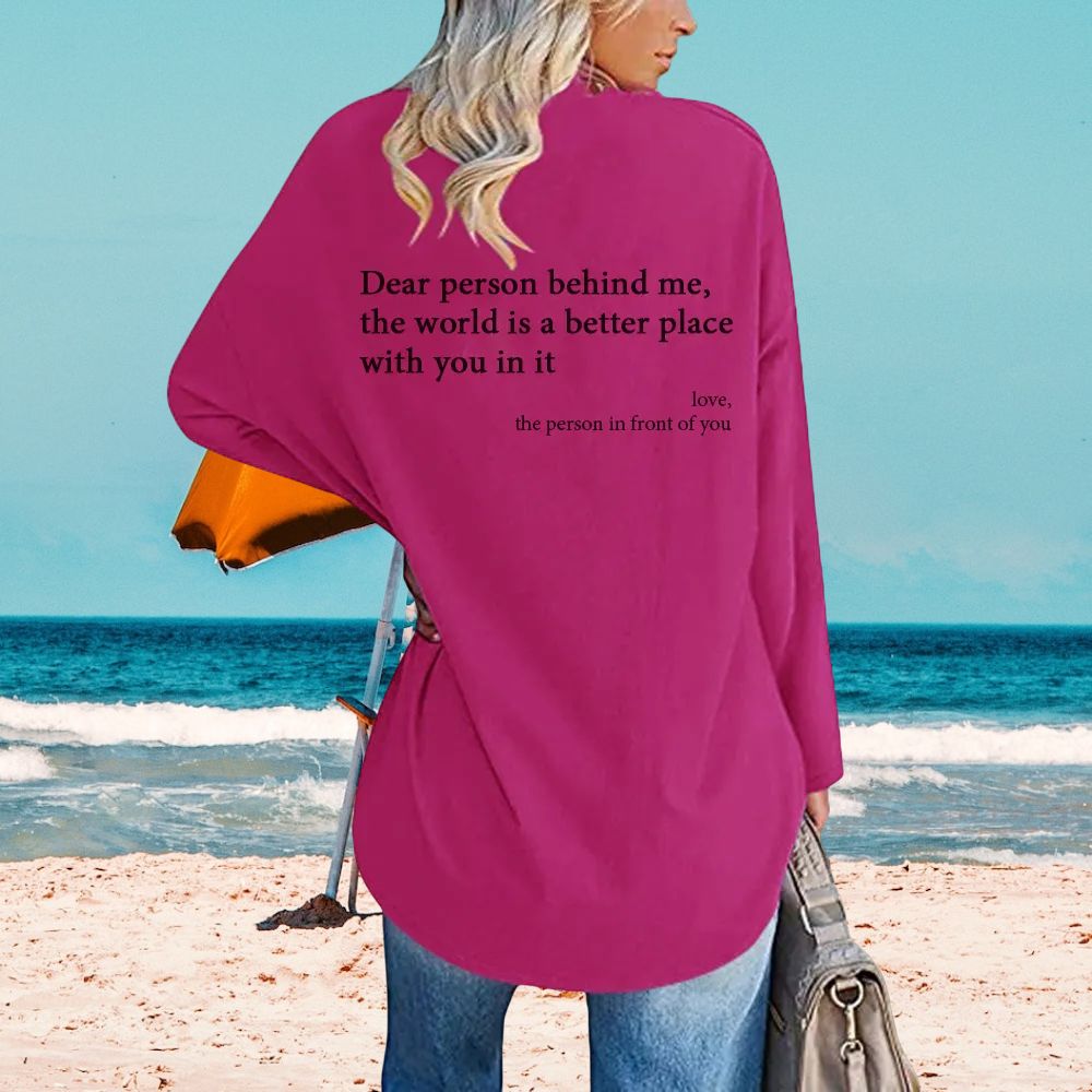 'DEAR PERSON BEHIND ME' V-NECK TOP