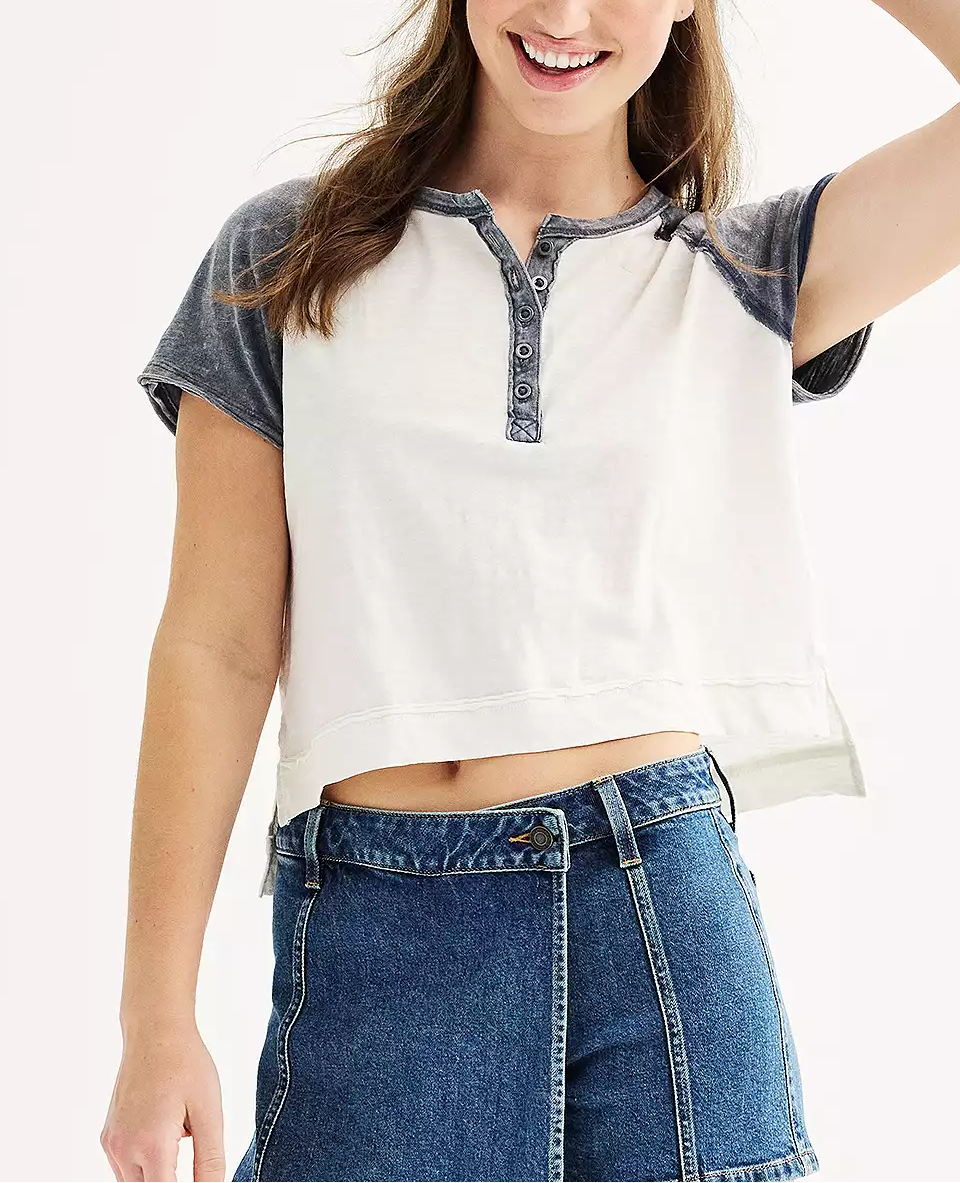 2024 Women's Raglan Sleeve Henley T-Shirt (Buy 3 Free Shipping)