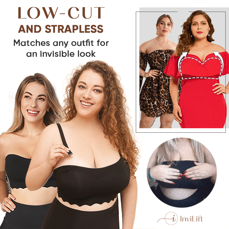2023 Plus size Sexy Strapless Invisible Push Up Bra