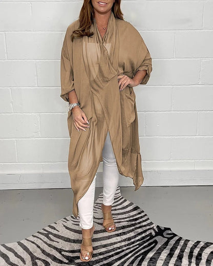 Silky Loose V-neck Top