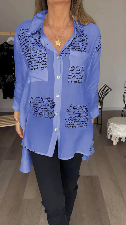 2024 Letter Print Fashion Lapel Shirt(Buy 2 Free Shipping)