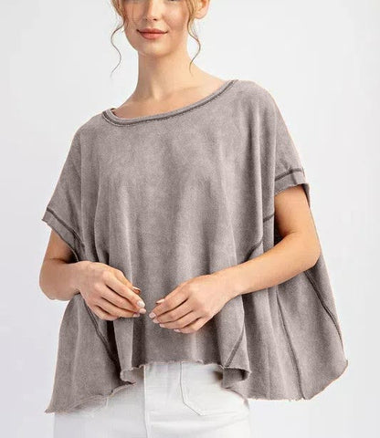 Mineral Washed Short Sleeve Top