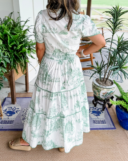 Tiktok Hot Sale Women's Classic Charm Toile Maxi Dress