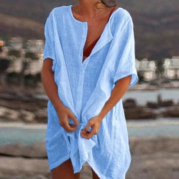 Summer Cotton Loose Short sleeve  Casual Women's  shirt
