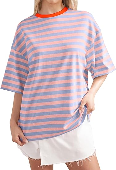 HOT SALE-Women's Striped Color Block T-Shirt (BUY 2 FREE SHIPPING)