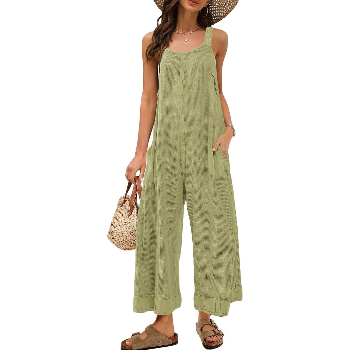 Women's Waffle Backless Jumpsuit (Buy 2 Free Shipping）
