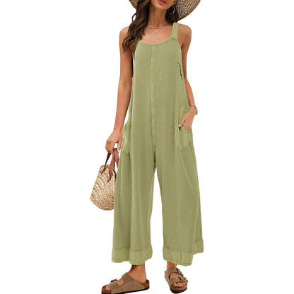 Women's Waffle Backless Jumpsuit (Buy 2 Free Shipping）