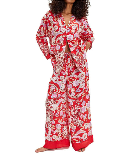 Floral Long Sleeve Pajamas Set
