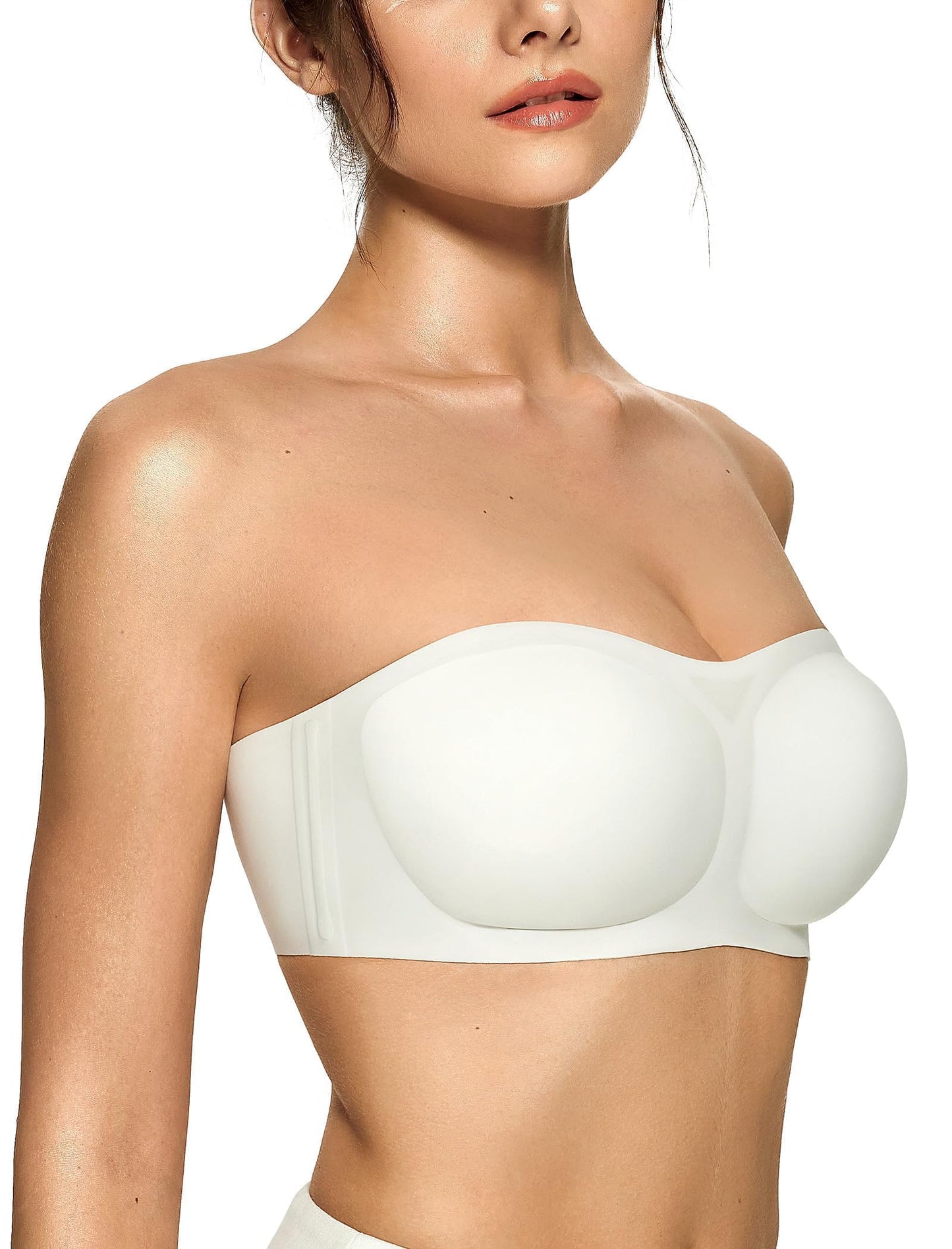 Women's Strapless Push Up Wireless Seamless Jelly Bandeau Bra