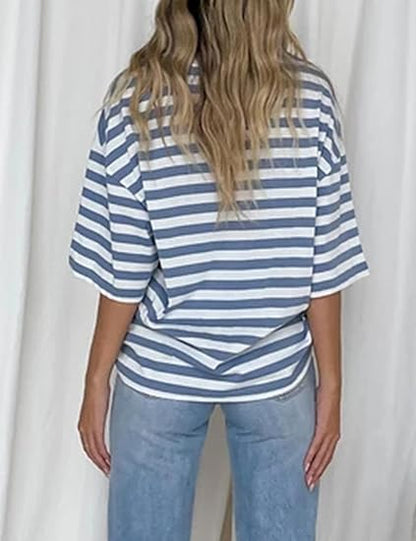 HOT SALE-Women's Striped Color Block T-Shirt (BUY 2 FREE SHIPPING)