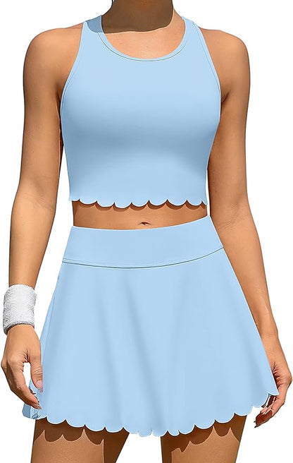 Women Athletic Workout Dress with Shorts and Pockets ✨BUY 2 FREE SHIPPING