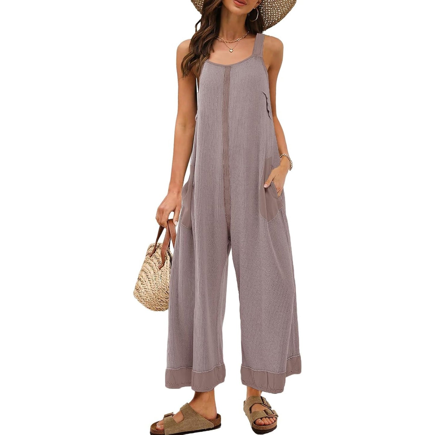 Women's Waffle Backless Jumpsuit (Buy 2 Free Shipping）