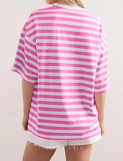 HOT SALE-Women's Striped Color Block T-Shirt (BUY 2 FREE SHIPPING)
