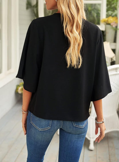 2024NEW Womens Short Sleeve Chiffon Shirt (BUY 2 FREE SHIPPING)