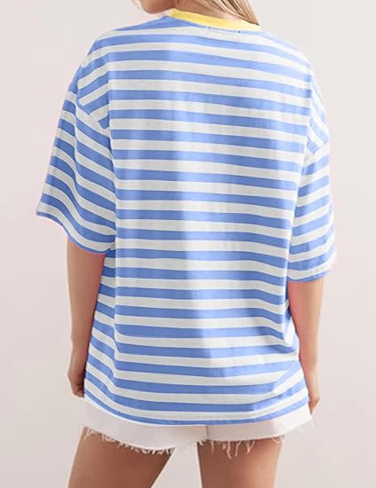HOT SALE-Women's Striped Color Block T-Shirt (BUY 2 FREE SHIPPING)