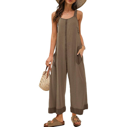Women's Waffle Backless Jumpsuit (Buy 2 Free Shipping）