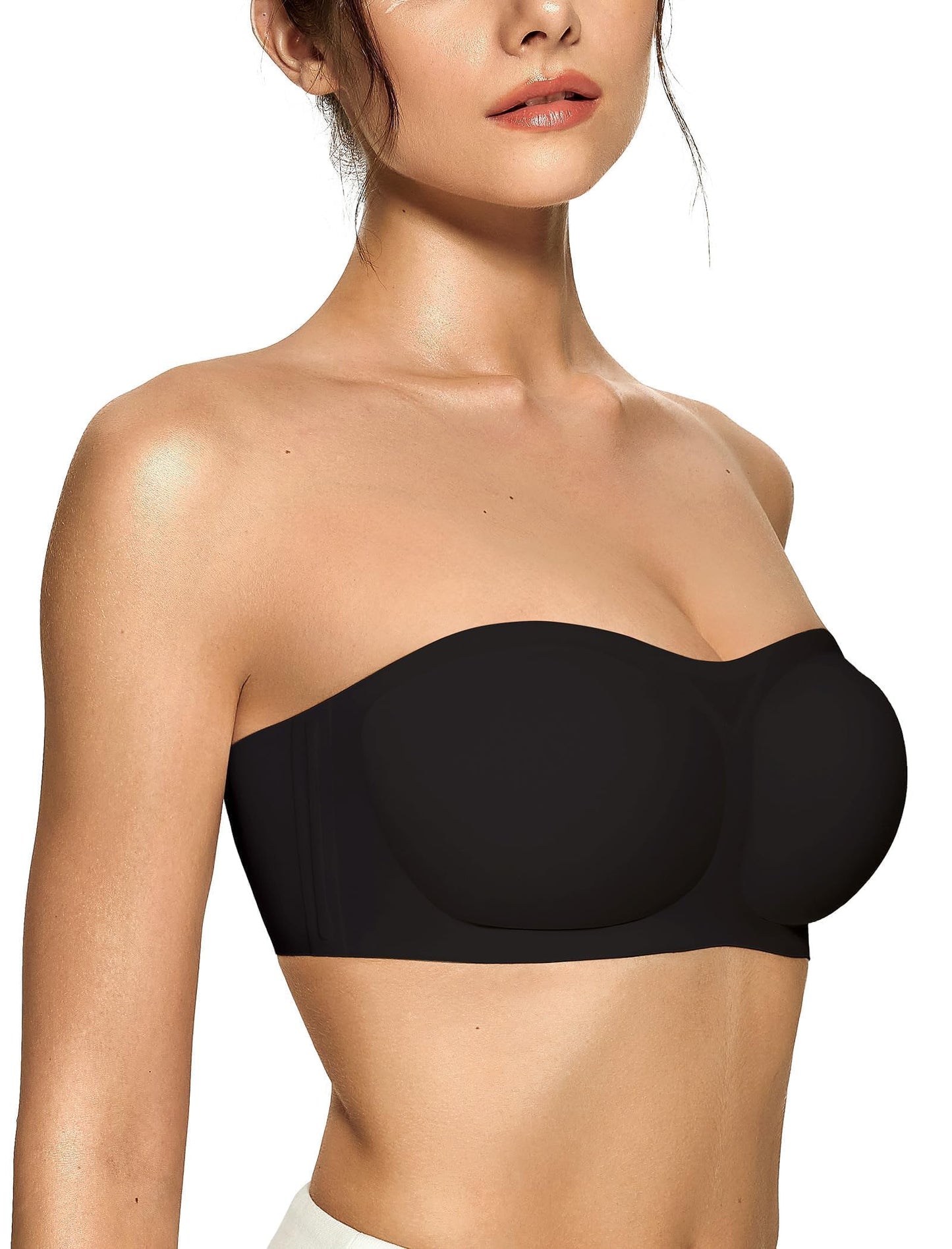Women's Strapless Push Up Wireless Seamless Jelly Bandeau Bra