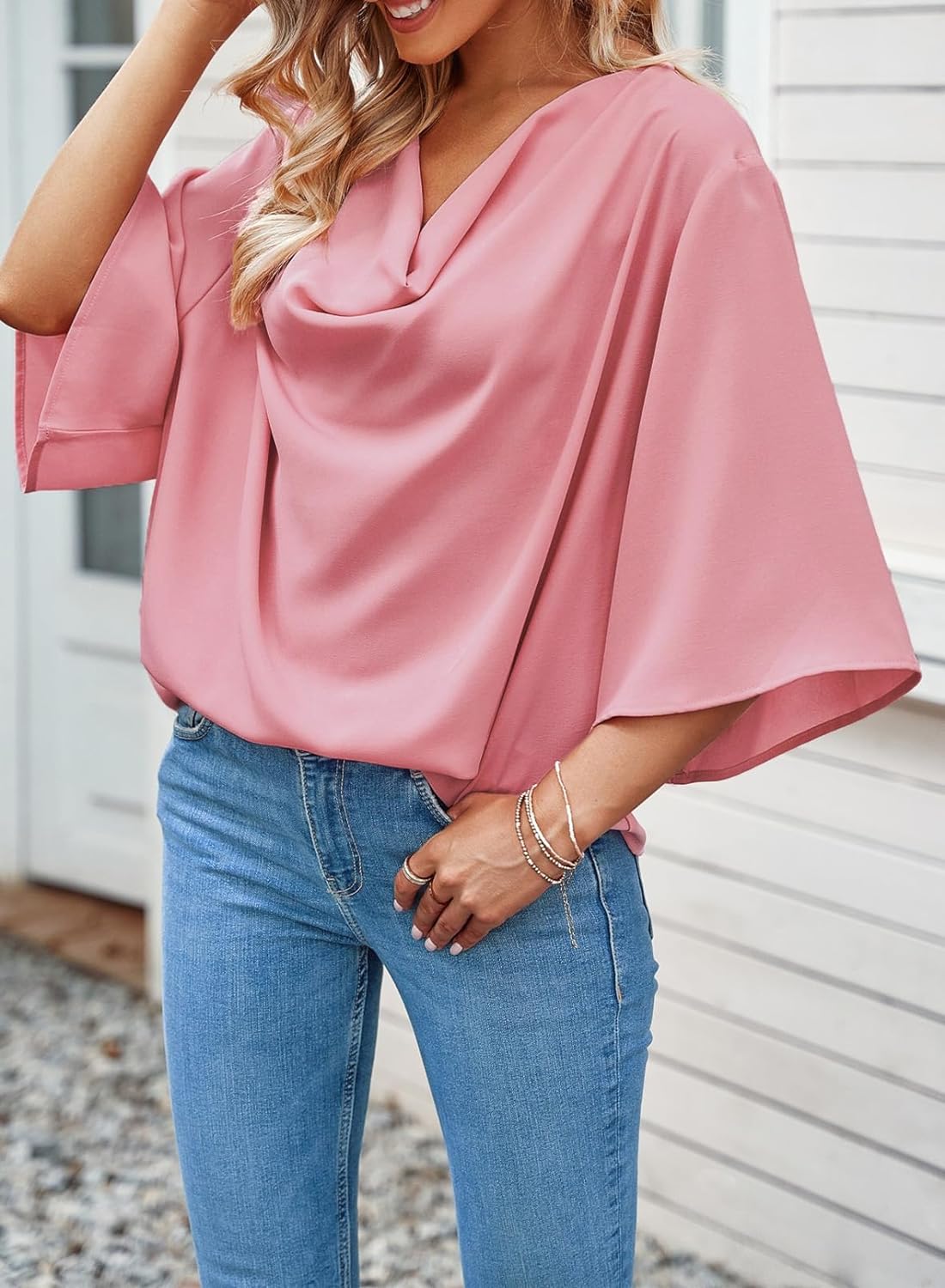 2024NEW Womens Short Sleeve Chiffon Shirt (BUY 2 FREE SHIPPING)