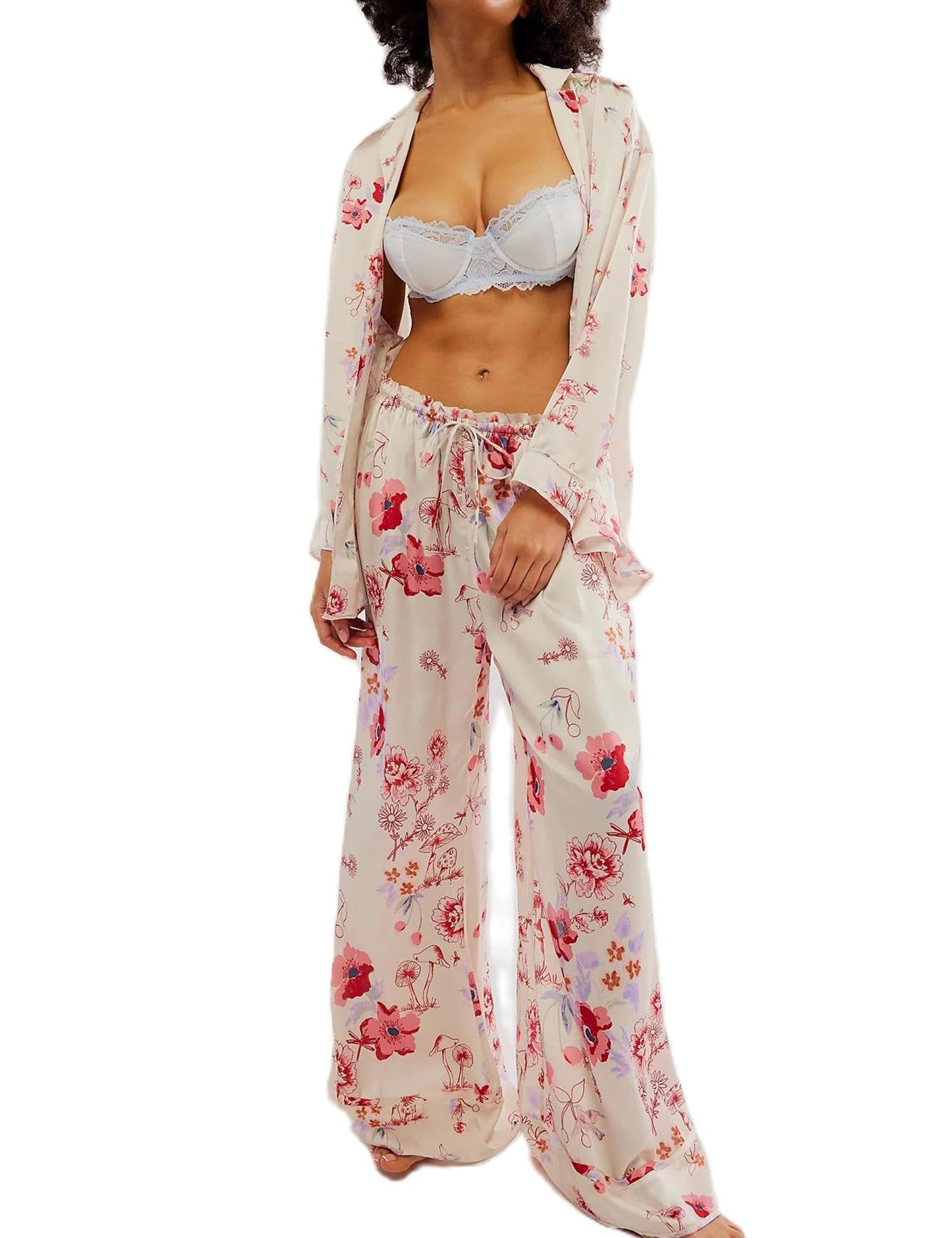 Floral Long Sleeve Pajamas Set