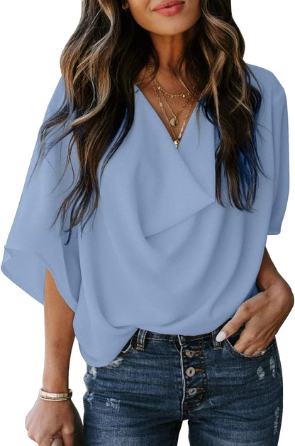 2024NEW Womens Short Sleeve Chiffon Shirt (BUY 2 FREE SHIPPING)