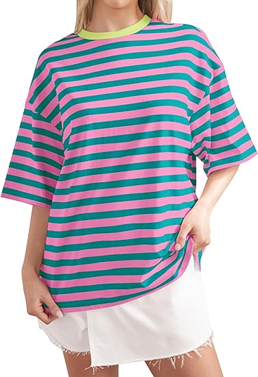 HOT SALE-Women's Striped Color Block T-Shirt (BUY 2 FREE SHIPPING)