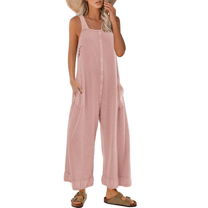 Women's Waffle Backless Jumpsuit (Buy 2 Free Shipping）