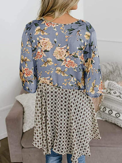 Women's Floral Kimono Ruffle Sleeve Tie Cardigans Flowy Boho Loose Cover Ups