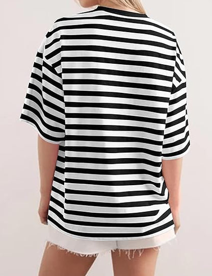 HOT SALE-Women's Striped Color Block T-Shirt (BUY 2 FREE SHIPPING)