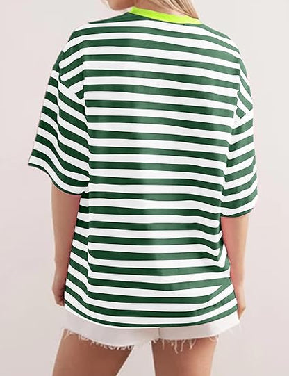 HOT SALE-Women's Striped Color Block T-Shirt (BUY 2 FREE SHIPPING)