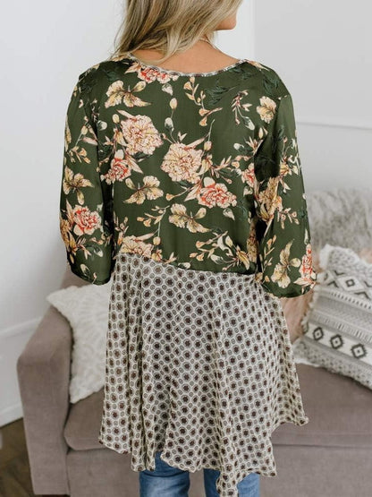 Women's Floral Kimono Ruffle Sleeve Tie Cardigans Flowy Boho Loose Cover Ups