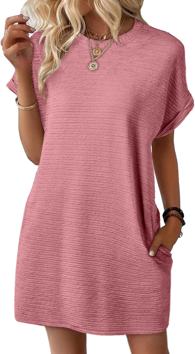 Limited time sale🔥Women's Lightweight Summer Short Sleeve Dress with Pockets