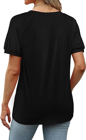 Women's Tops Pleated Short Sleeve Shirts (BUY 2 FREE SHIPPING)