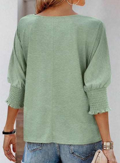 Limited time sale 🔥Womens 3/4 Sleeve T-Shirts Cute Crewneck Tees Blouses