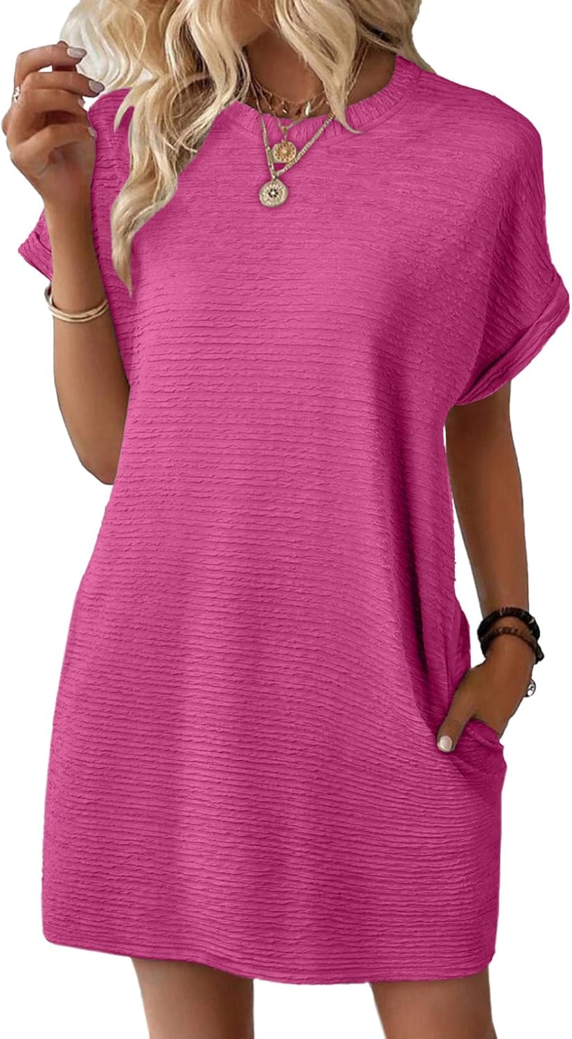 Limited time sale🔥Women's Lightweight Summer Short Sleeve Dress with Pockets