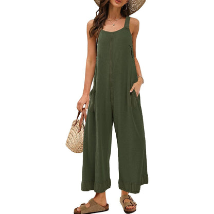 Women's Waffle Backless Jumpsuit (Buy 2 Free Shipping）