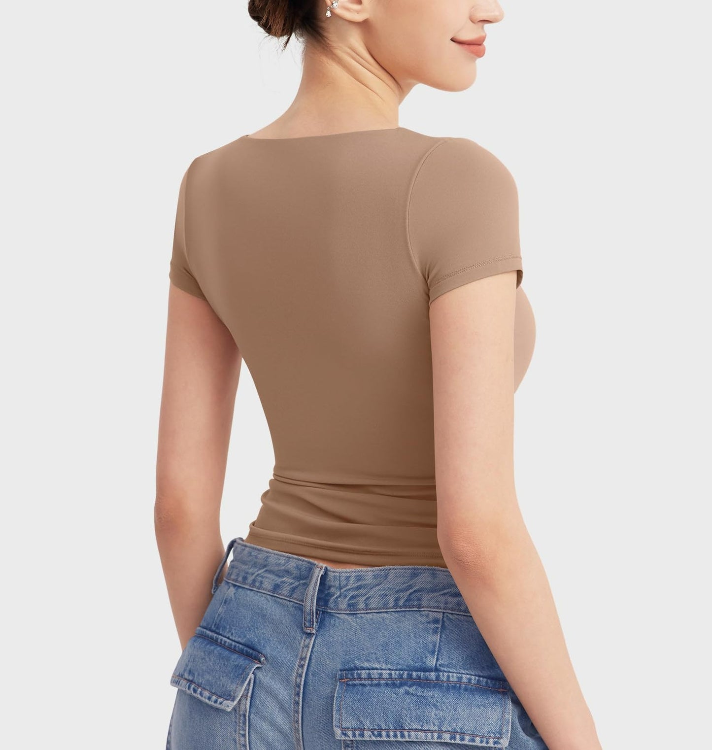 Women's Tops Sweetheart Neck Slim Fitted Sexy Tee  (Buy 2 Free Shipping)