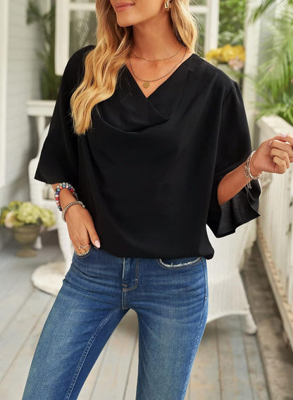 2024NEW Womens Short Sleeve Chiffon Shirt (BUY 2 FREE SHIPPING)