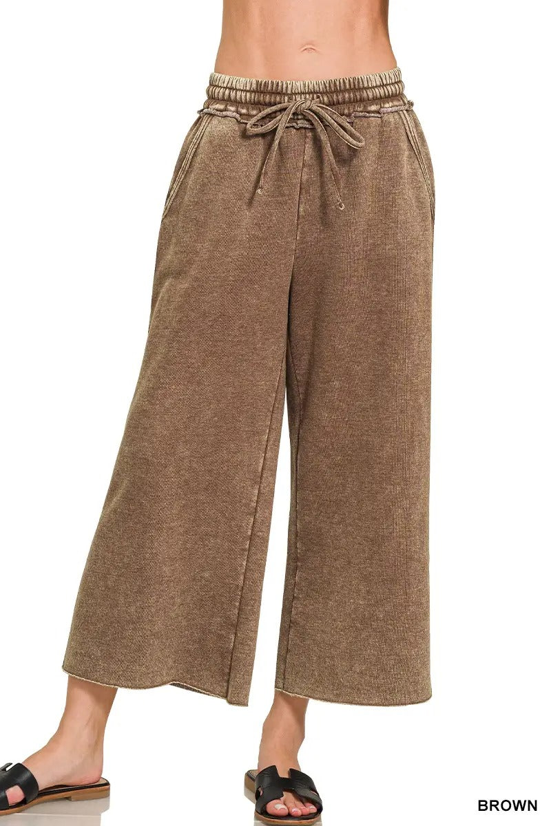 ✨ Women's Comfy Acid Wash Palazzo Sweatpants with Pockets