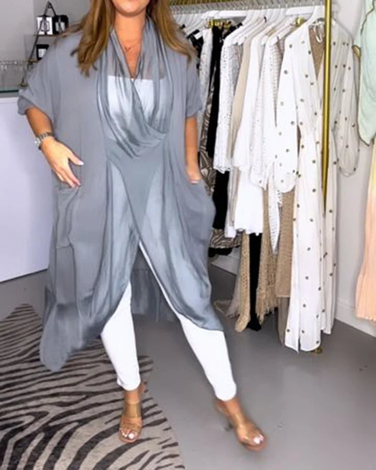 Silky Loose V-neck Top