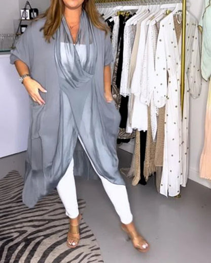 Silky Loose V-neck Top
