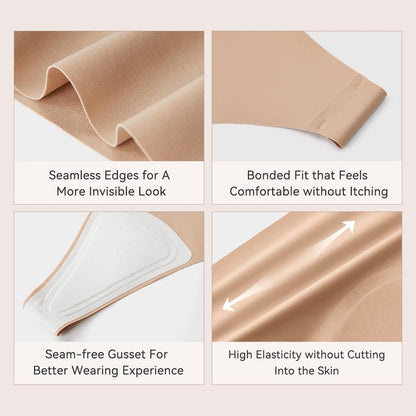 Women's Seamless Camel Toe Cover Thongs, No-Show Invisible G-String Underwear
