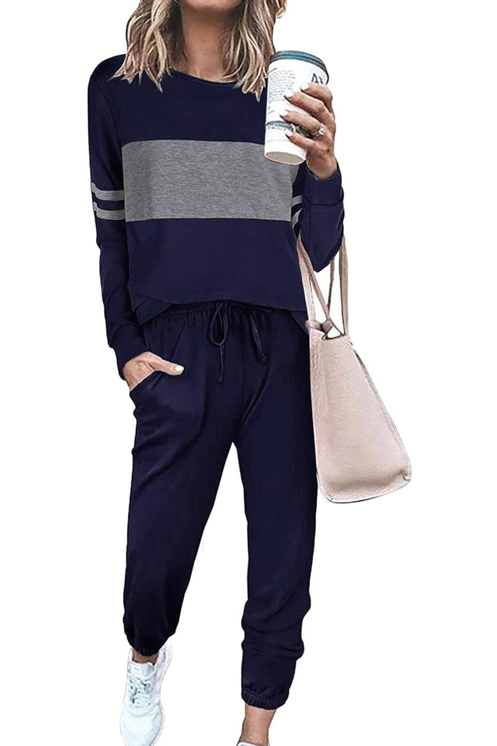 Casual Color Block 2-Piece Loungewear Set  ( Big Savings!!!)