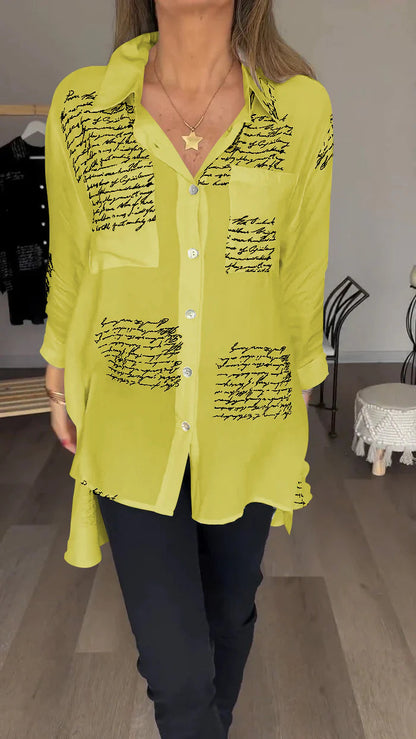 2024 Letter Print Fashion Lapel Shirt(Buy 2 Free Shipping)