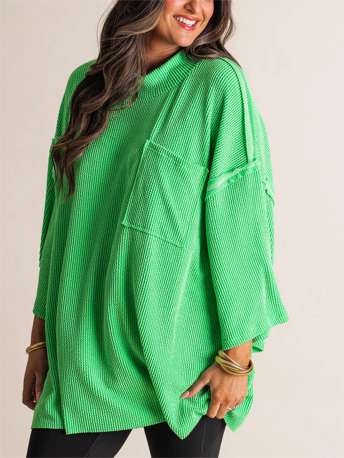 Women's Oversize High Neck Urban Ribbed Top(Buy 2 Free Shipping)