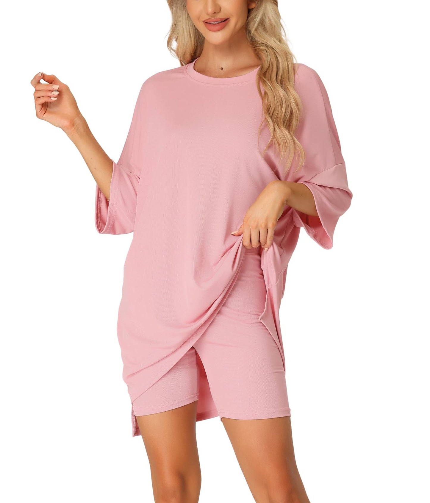 Women's Oversized Lounge Sets T-Shirt with Biker Bodycon Shorts (Buy 2 Free Shipping)